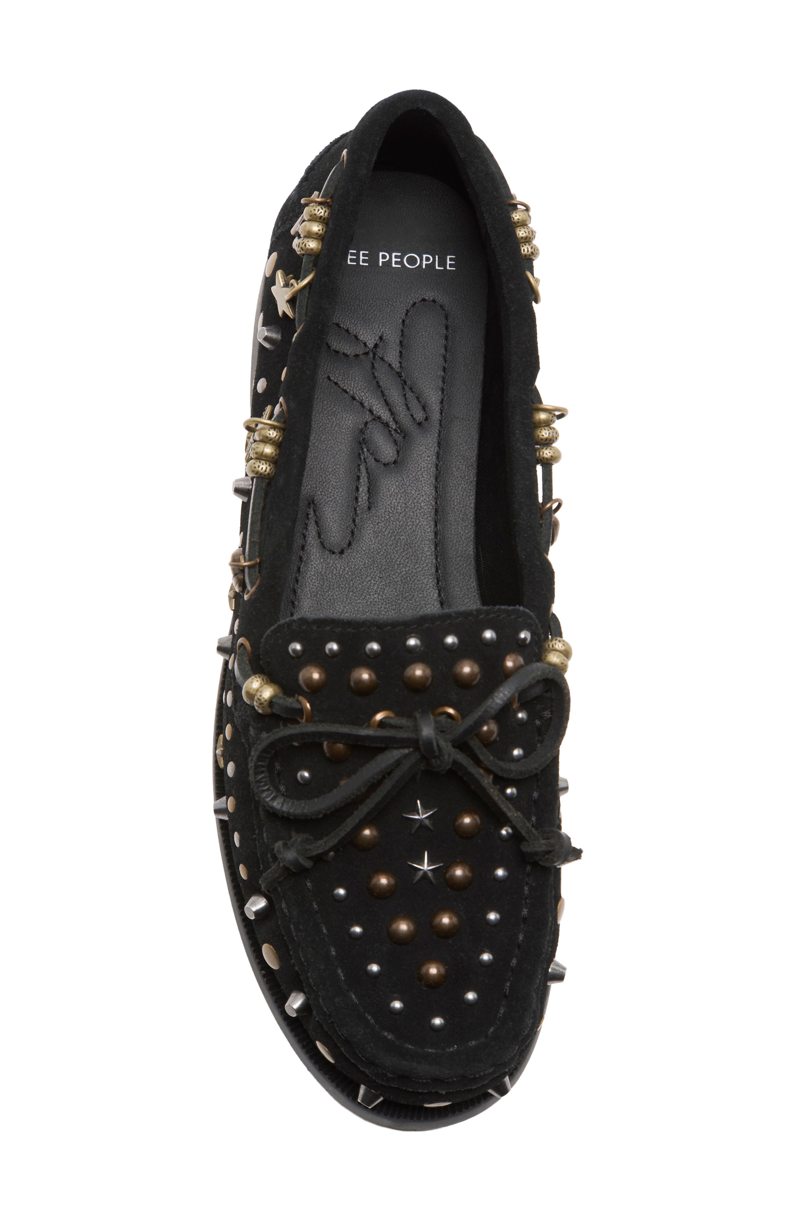 Stargazer Studded Boat Shoe, Alternate, color, BLACK SUEDE