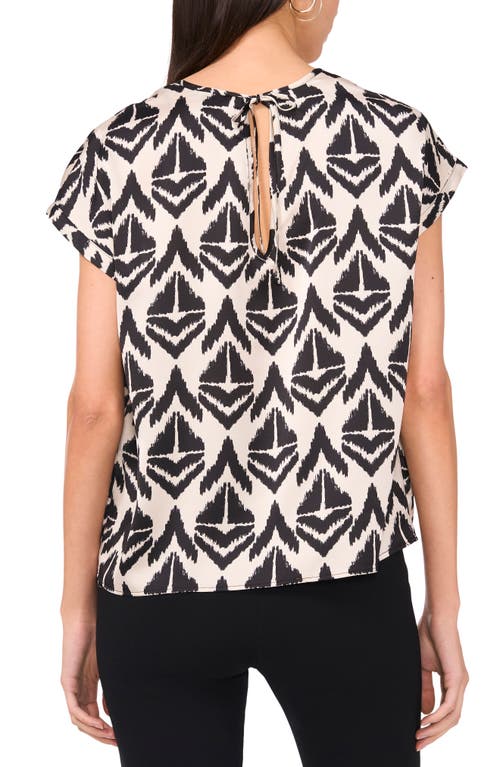 Halogen ® Dolman Sleeve Back Tie Top In Soft Cream Ikat Print