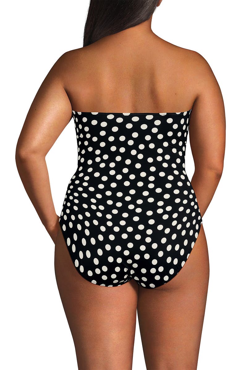 Lands' End Plus Size Slender Suit Wrap Bandeau One Piece Swimsuit, Alternate, color, 