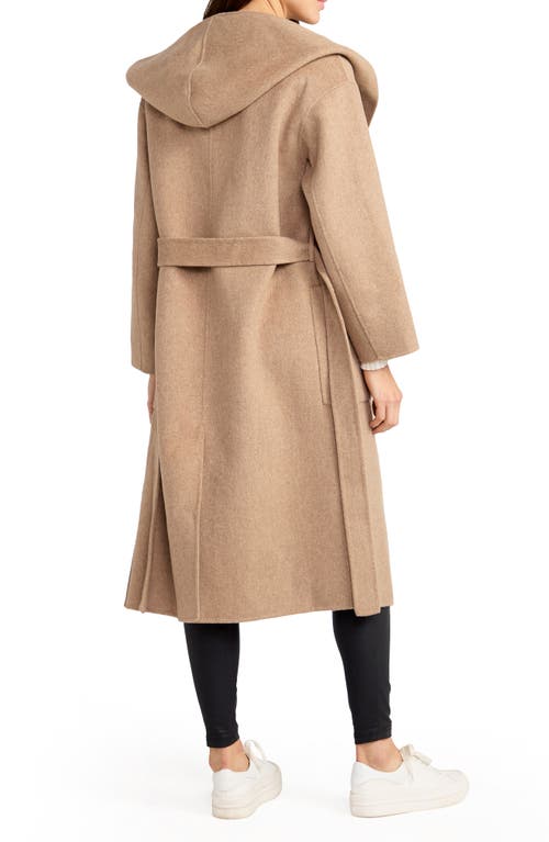 Belle & Bloom Arcadia Oversize Belted Hooded Wool Blend Coat In Oat