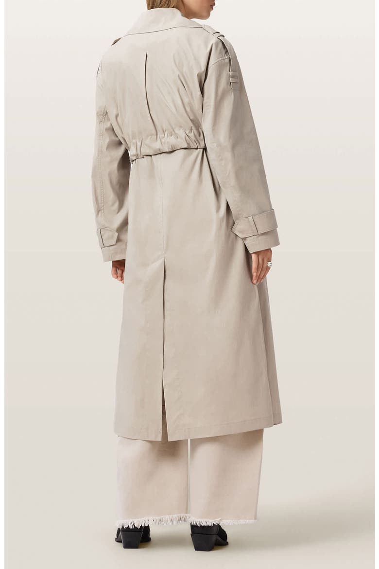 Linnie Lib Cotton & Nylon Trench Coat, Alternate, color, CLAY GREY