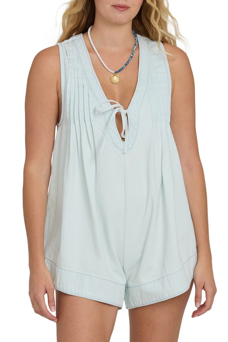 June Saltwashed Romper, Main, color, CLEARWATER