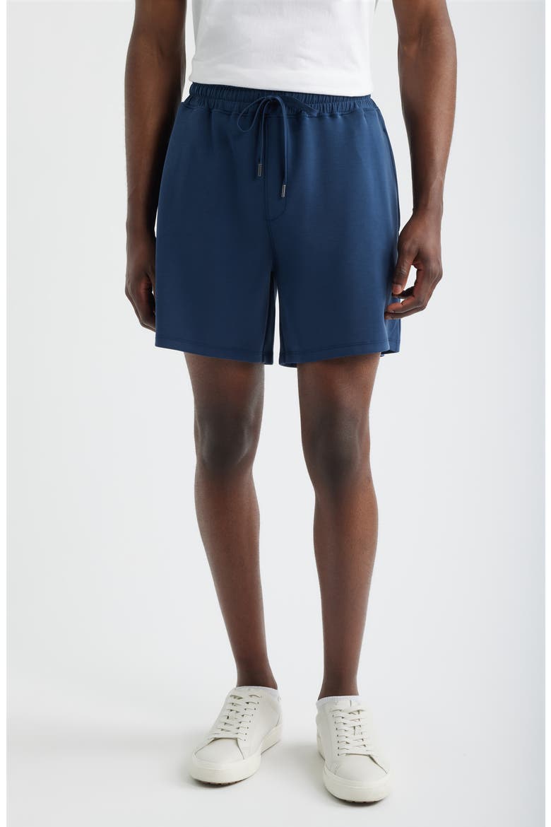 Luxe Traveler Knit Shorts, Main, color, DRESS BLUES