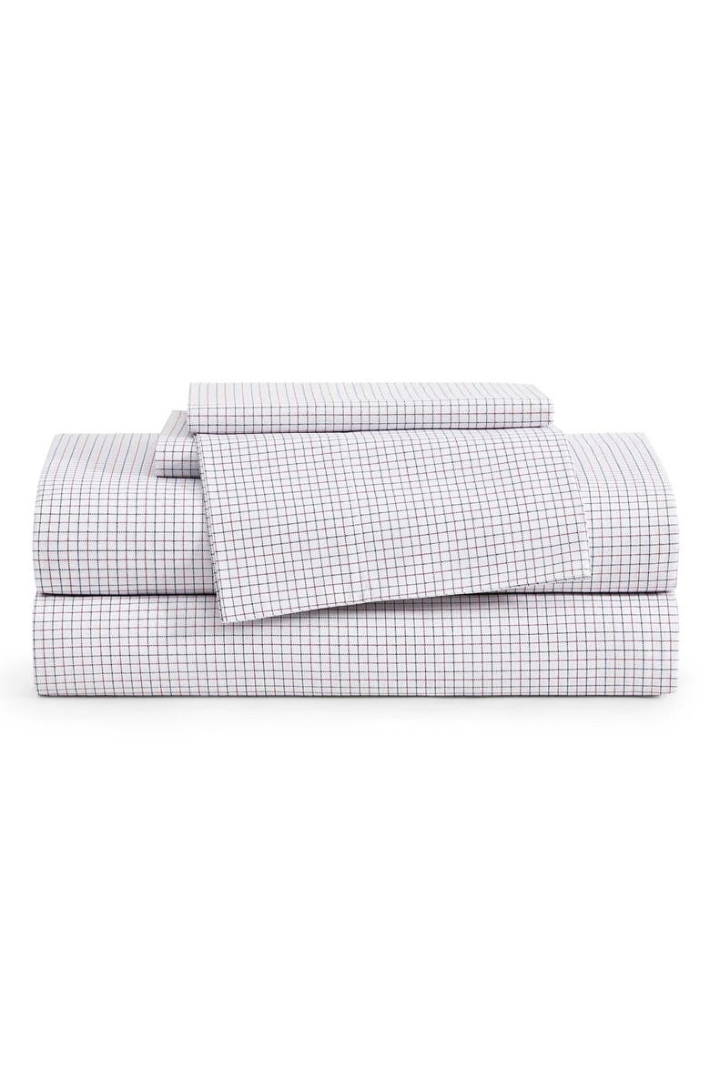 Tommy Hilfiger New England Plaid Cotton Sheet Set, Main, color, Red/ Deep Blue