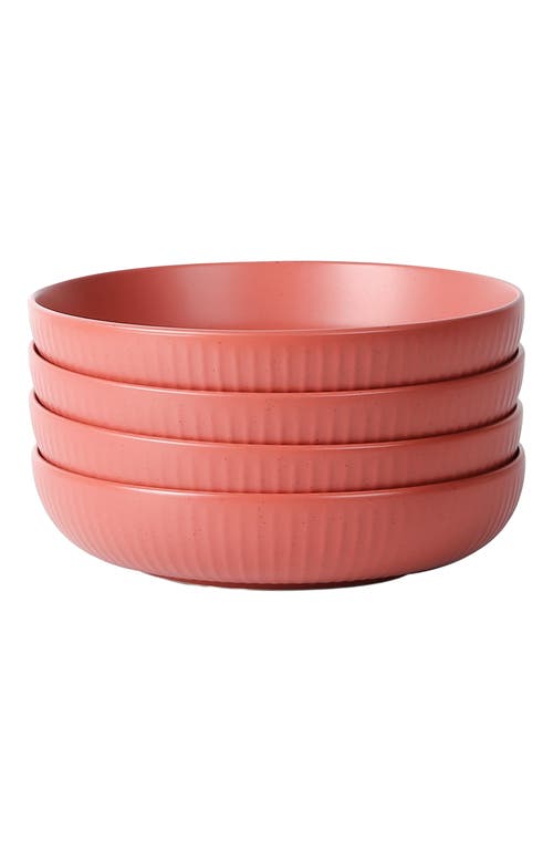 Stone Lain Logan Stoneware 4-piece Bowl Set In Pink