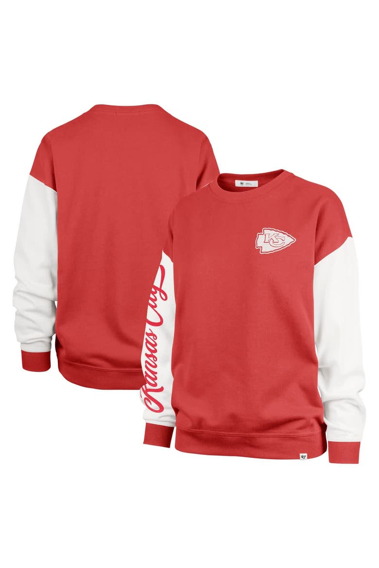 Women's '47  Red Kansas City Chiefs Double Header Rise Andie Pullover Sweatshirt, Main, color, Red