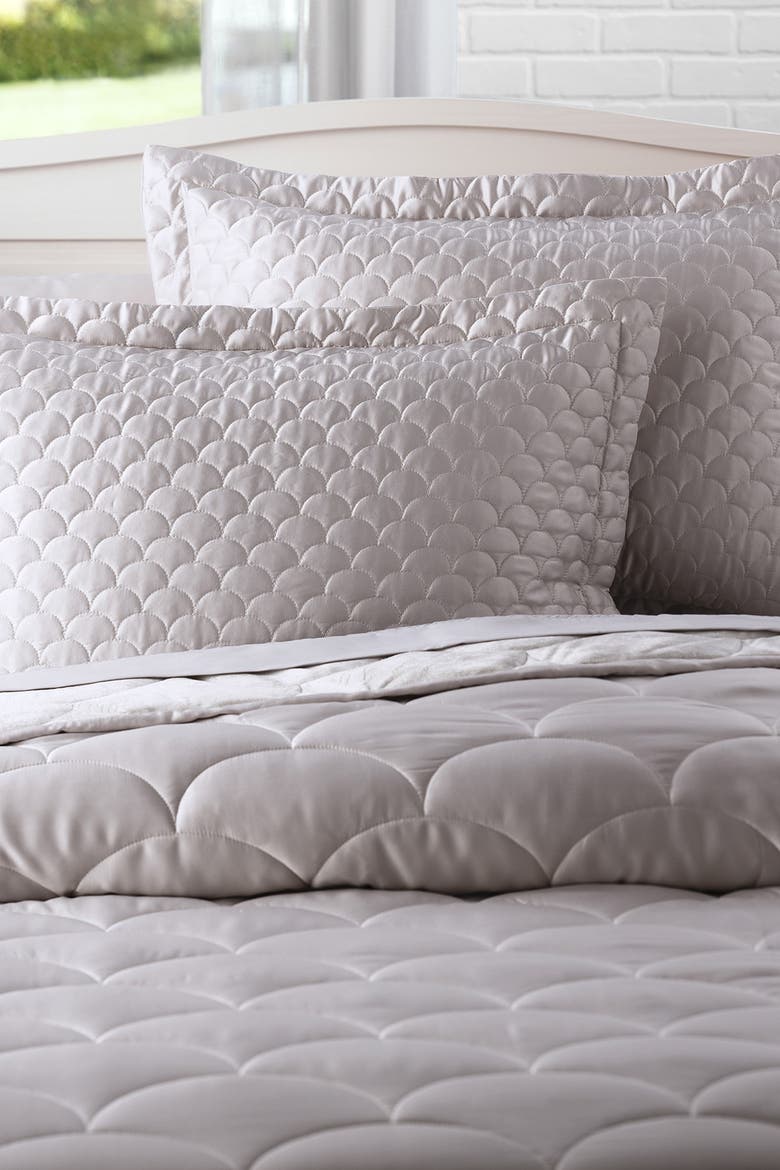 Nikki Chu Twin Velvet/Satin Reversible Blanket - Pewter, Alternate, color, PEWTER