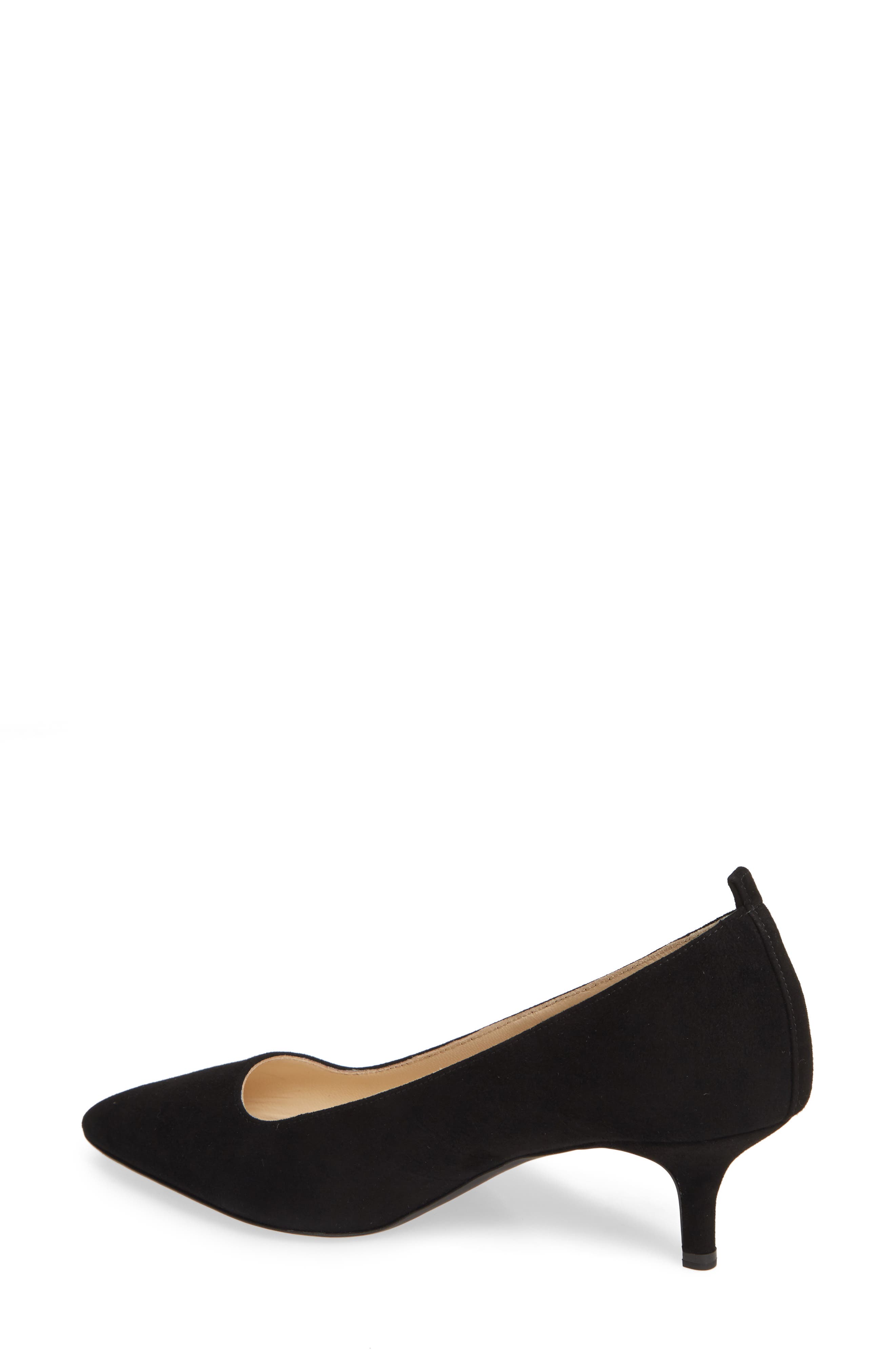 The Editor Pointed Toe Kitten Heel Pump, Alternate, color, BLACK