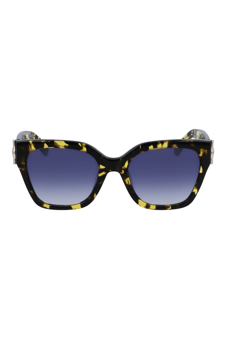 55mm Rectangular Sunglasses, Main, color, YELLOW HAVANA