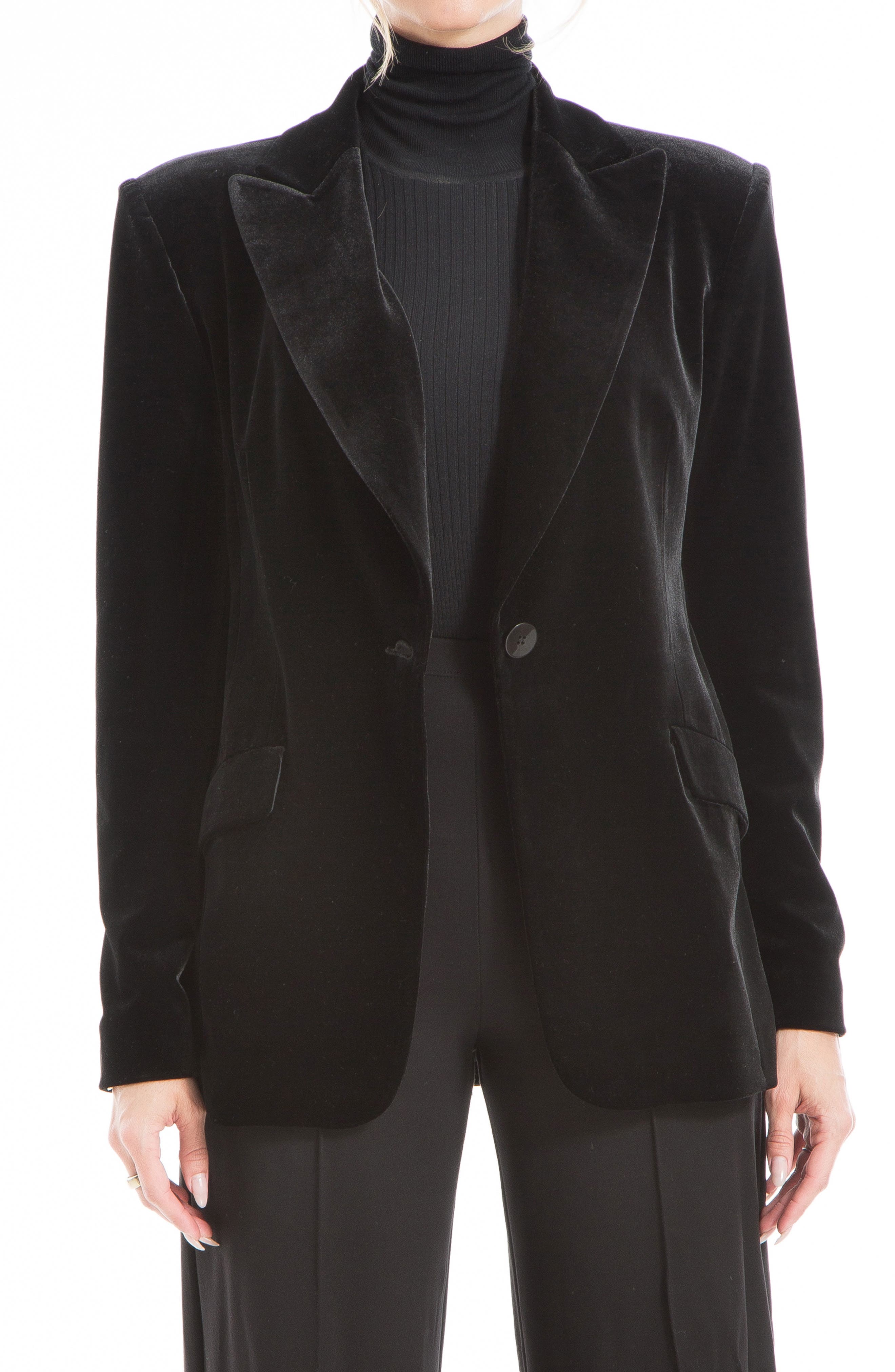 Peak Lapel Velvet Blazer - image 2