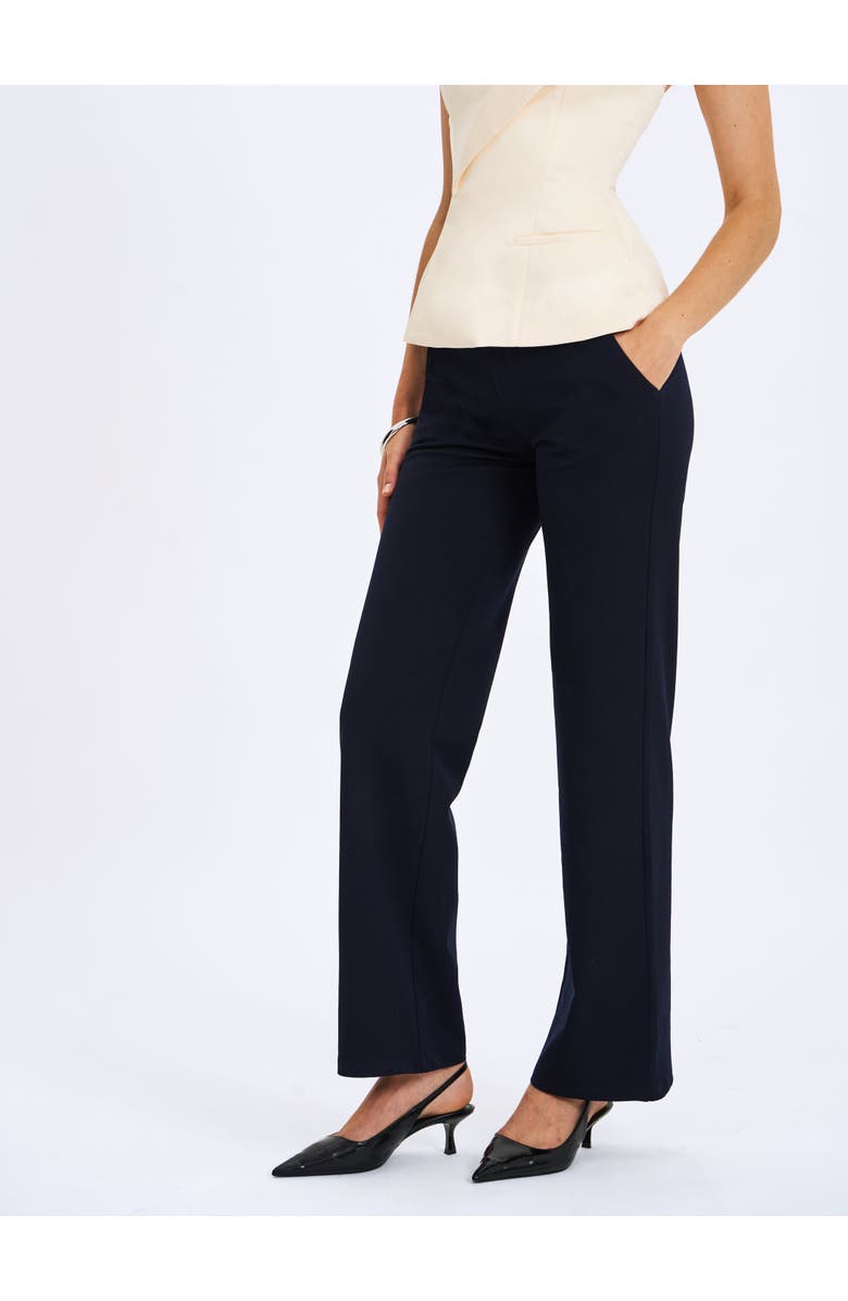 Miss Circle Yanin Low-Rise Straight Leg Pants, Alternate, color, Navy