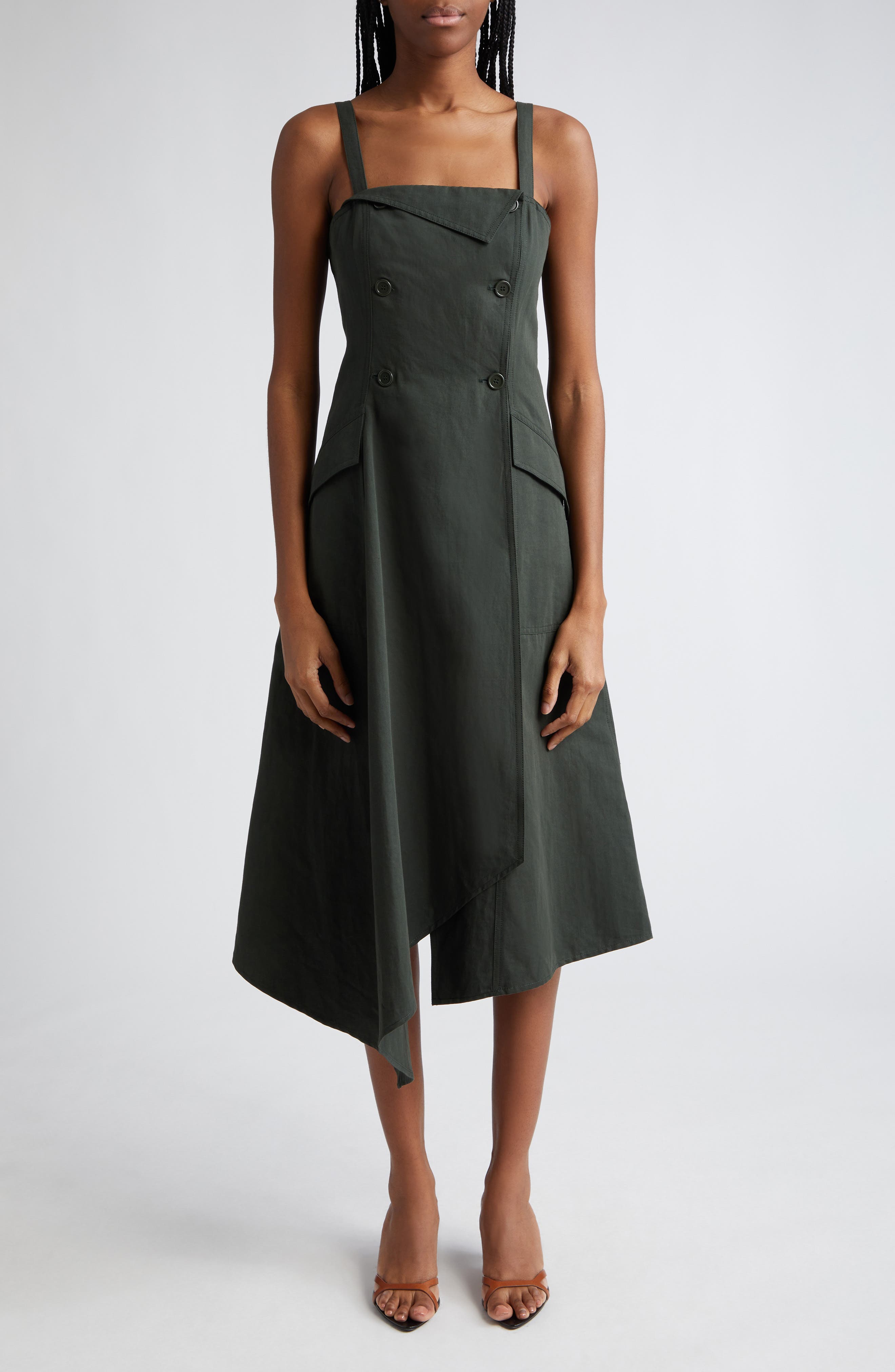 A.L.C. Scarlett Cotton & Linen Asymmetric Dress