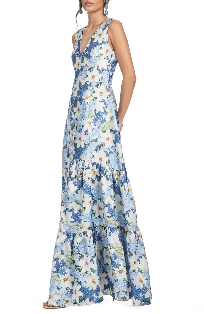 Reese Floral Sequin Sheath Gown