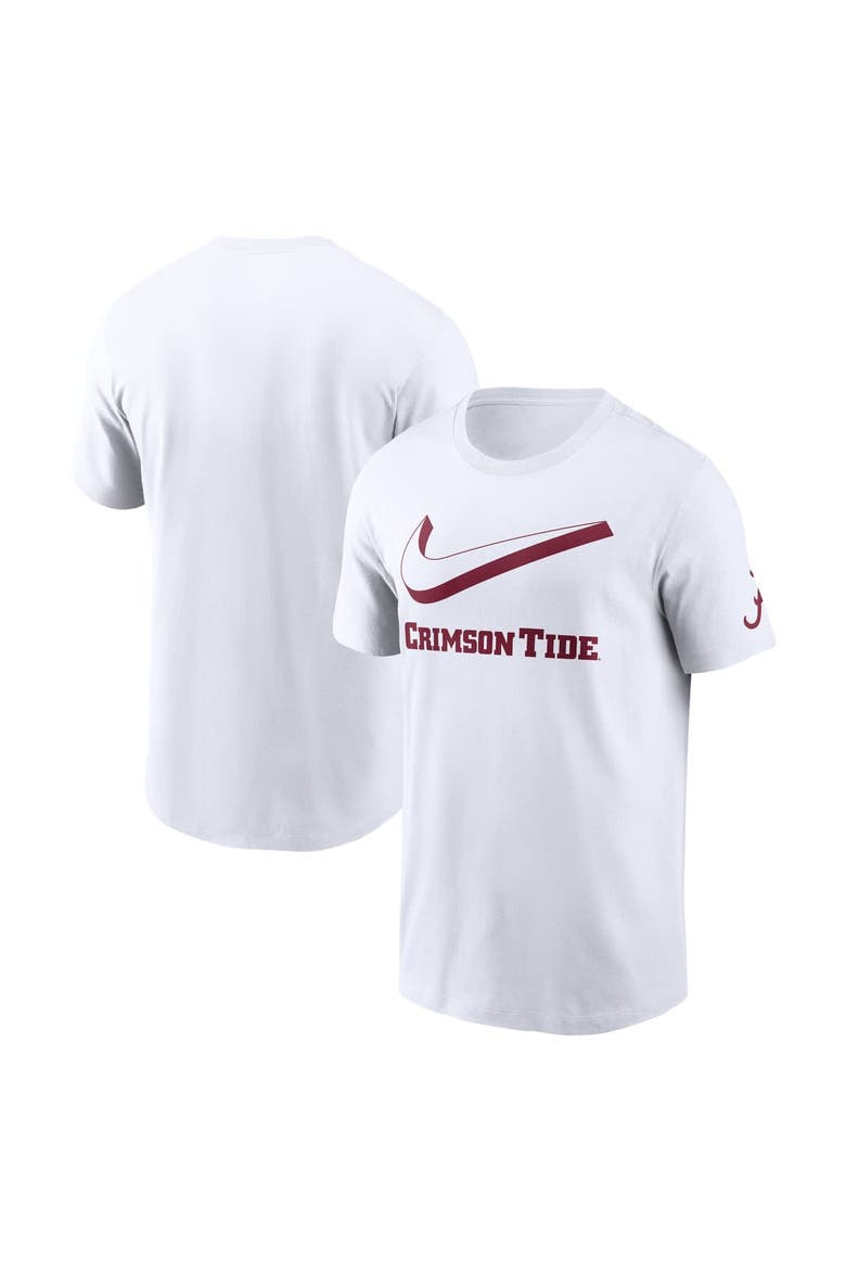 Men's Nike White Alabama Crimson Tide Primetime 2-Hit Swoosh T-Shirt, Alternate, color, White