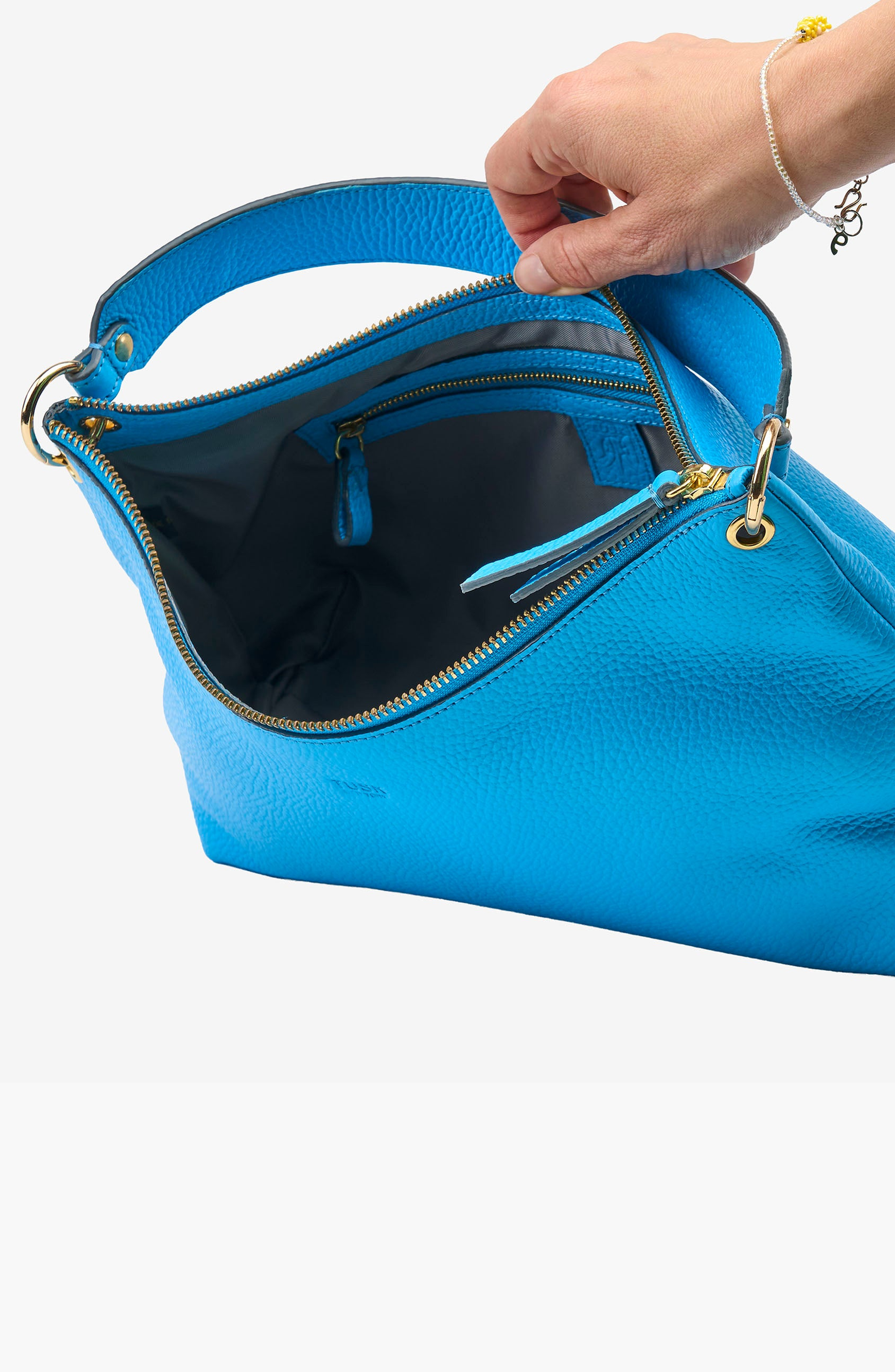 Ascot Indu Top Zip Hobo Bag, Alternate, color, Azure