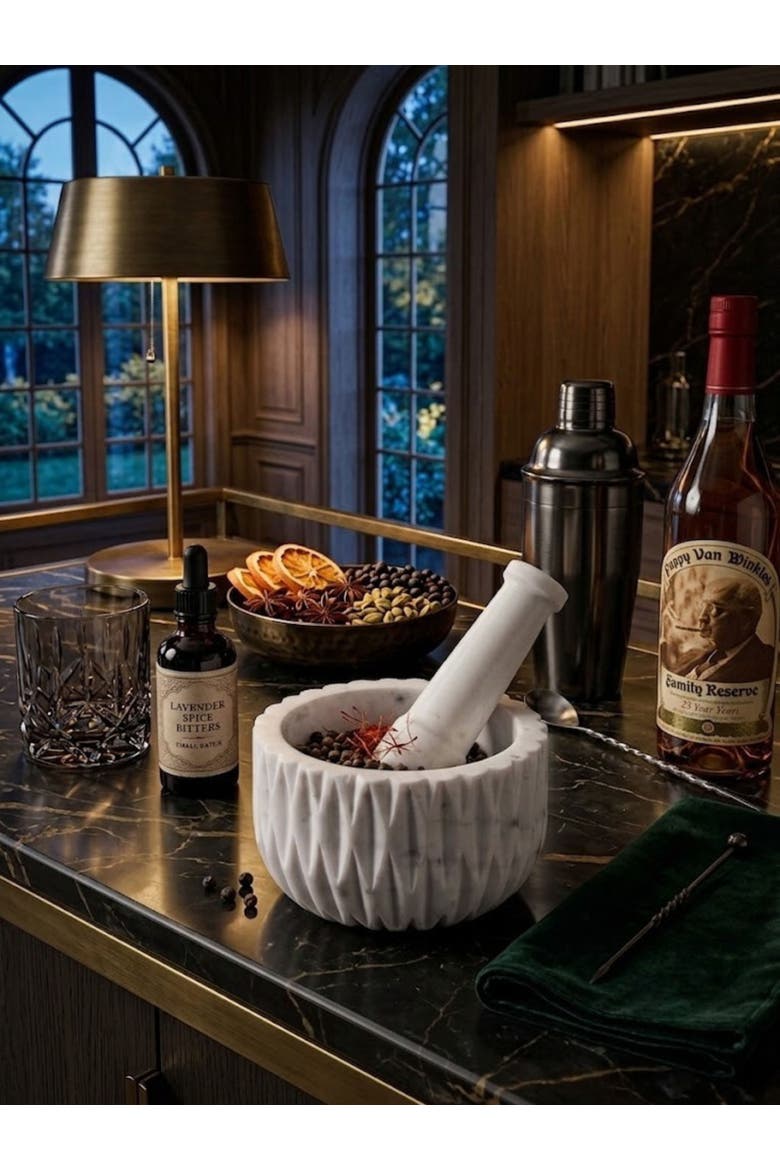 Russell Marble Mortar and Pestle, Alternate, color, Ivory White