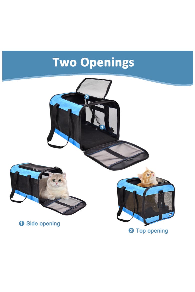 GOOPAWS Soft Sided Pet Cat Carrier Perfect for Travel, Alternate, color, TURQUOISE