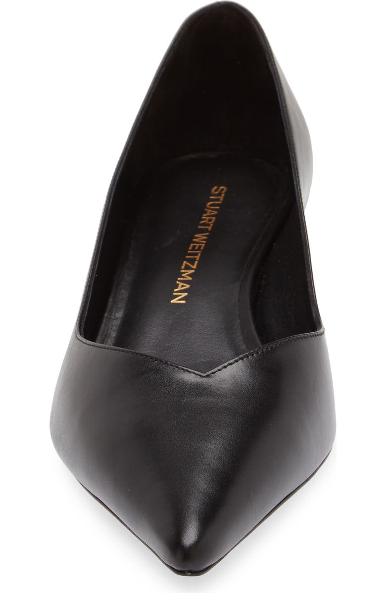 Stuart Weitzman Eva Kitten Heel Pointed Toe Pump, Alternate, color, Black
