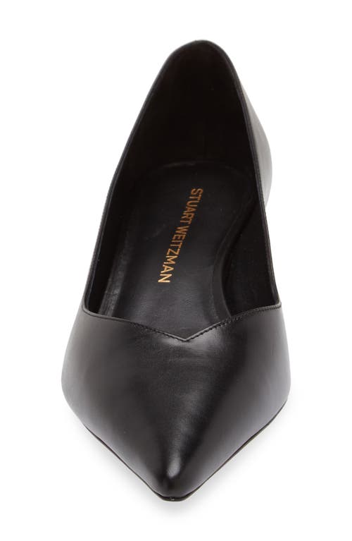 Stuart Weitzman Eva Kitten Heel Pointed Toe Pump In Black