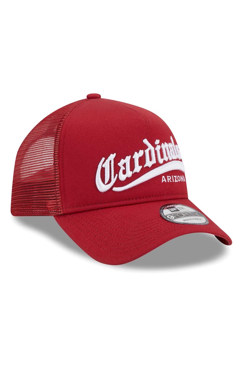 Men's New Era Cardinal Arizona Cardinals Caliber Trucker 9FORTY Adjustable Hat, Alternate, color, Cardinal