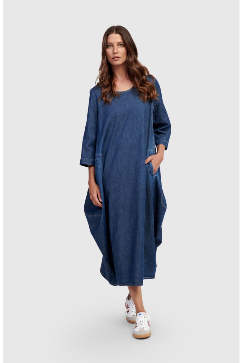 Liberty Oversized Cocoon Dress, Main, color, Denim