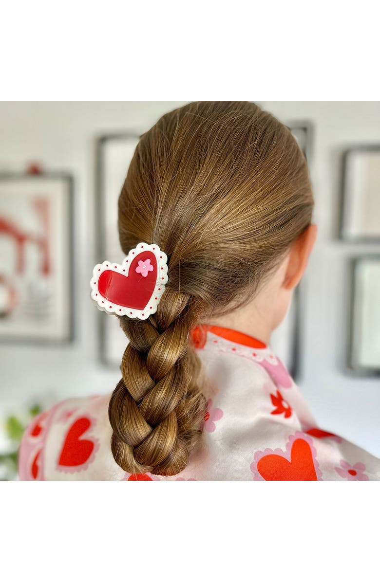 Centinelle Valetines Laced Hearts Hair Claw, Alternate, color, Red