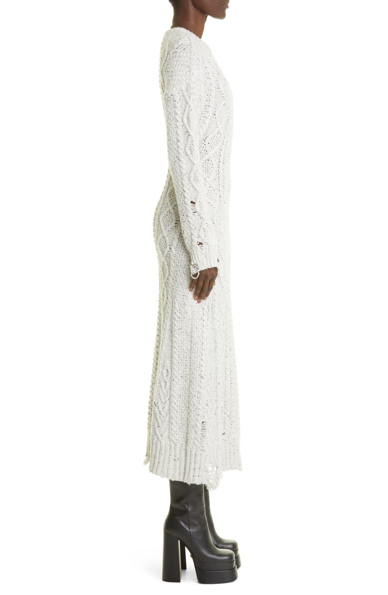 Altuzarra Quincy Long Sleeve Distressed Wool Blend Sweater Dress, Alternate, color,