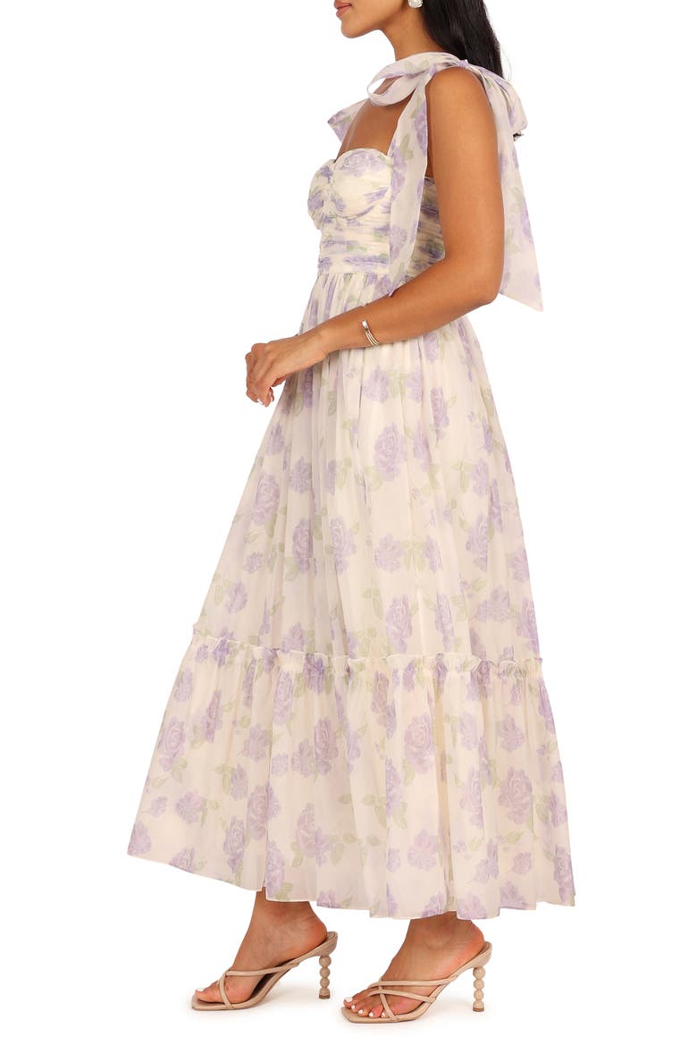 Floret Bow Strap Midi Sundress, Alternate, color, LAVENDER