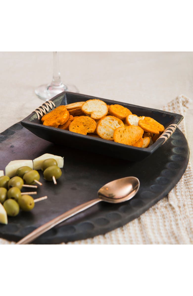 Mela Artisans Longpi Black Clay Serving Plater, Alternate, color, 