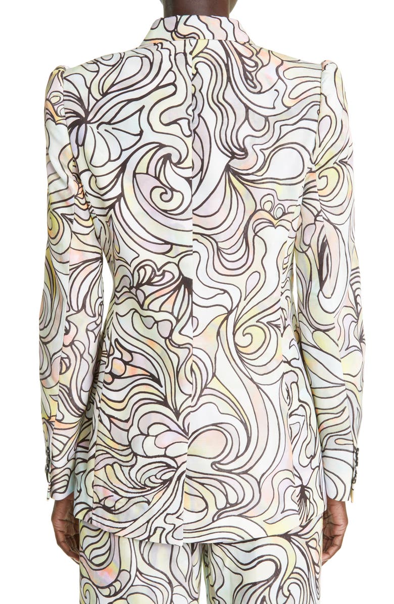 Dries Van Noten Stained Glass Print Cotton & Silk Double Breasted Blazer, Alternate, color,