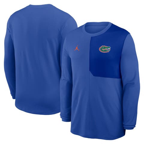 Men's Jordan Brand Royal Florida Gators 2025 Sideline Coach UV Performance Long Sleeve T-Shirt