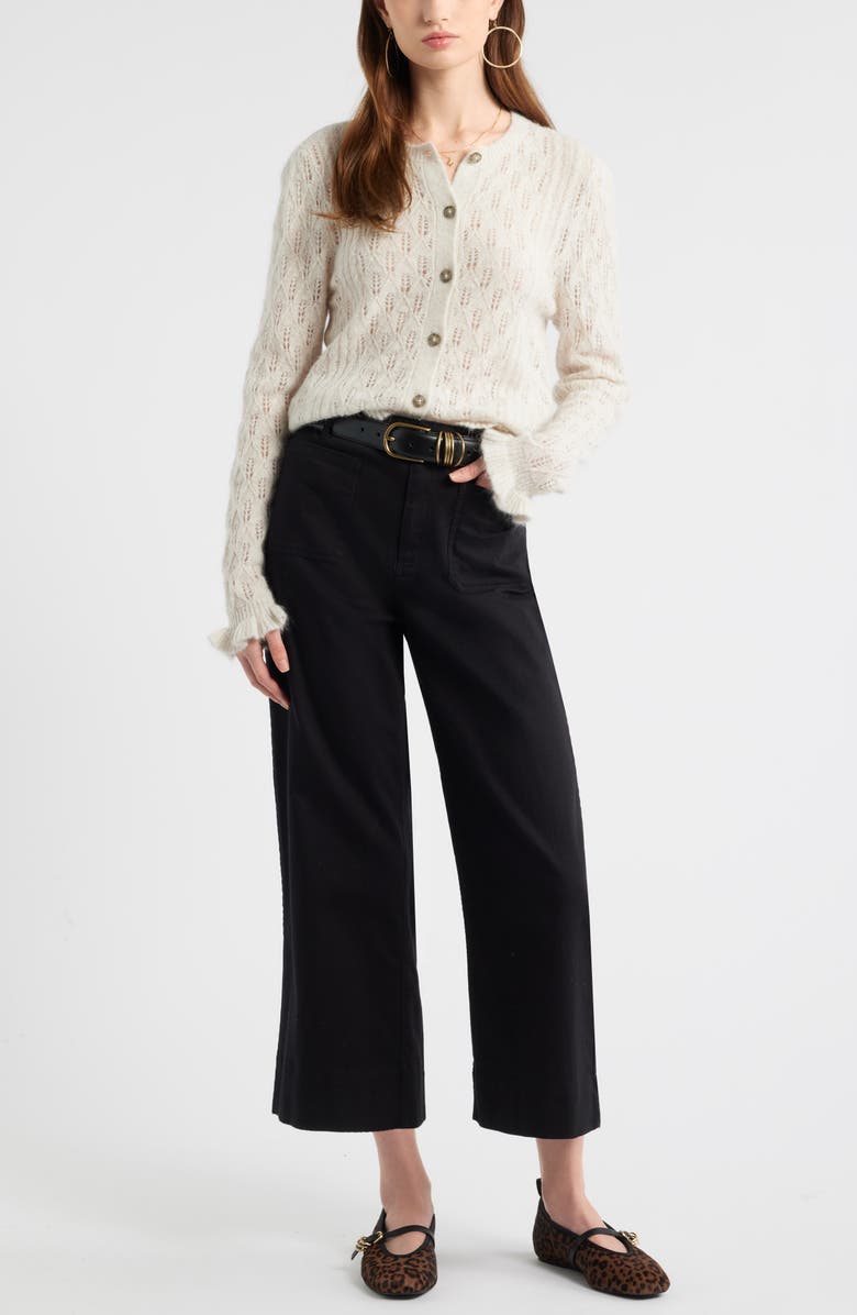 Treasure & Bond Patch Pocket Wide Leg Pants, Alternate, color, Black