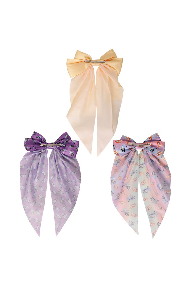 Bows for Hair 3-Piece Set Official License, Long Hair Bows with Clip, Alternate, color, Yellow