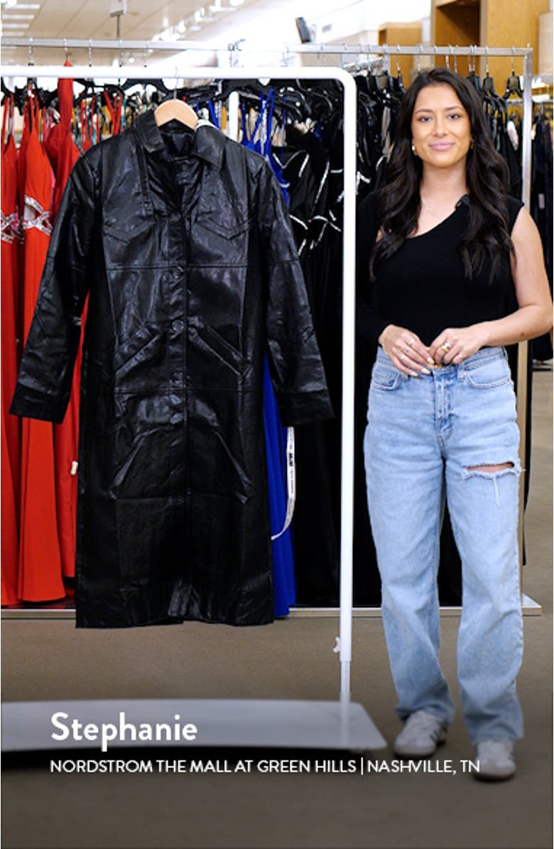 Faux Leather Trench Coat, sales video thumbnail