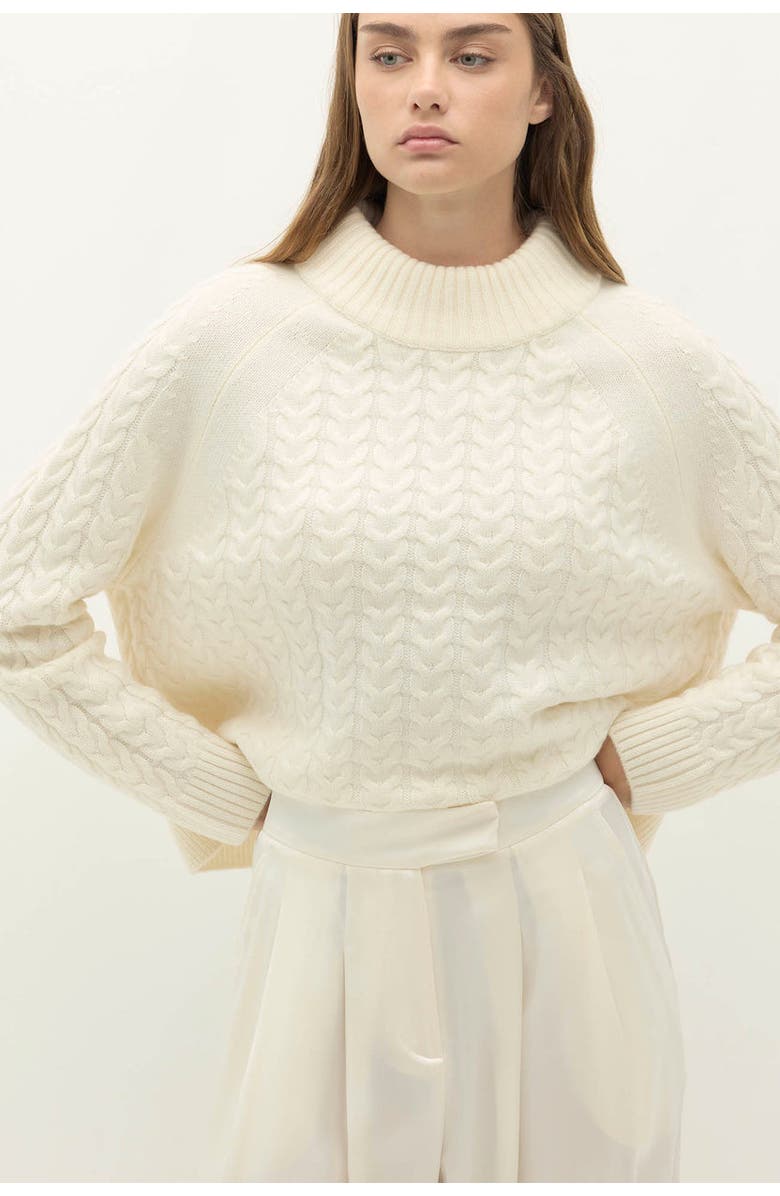 NAKED CASHMERE Rosalie Silk Trouser, Alternate, color, Ecru