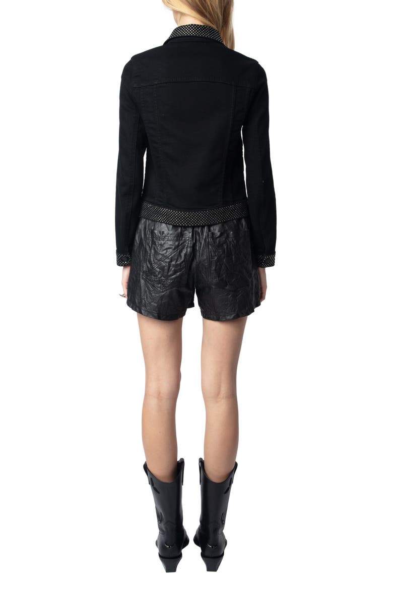 Kioky Denim Jacket, Alternate, color, BLACK