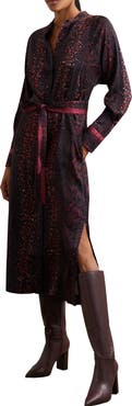 Reiss Daria Print Tie Waist Maxi Dress