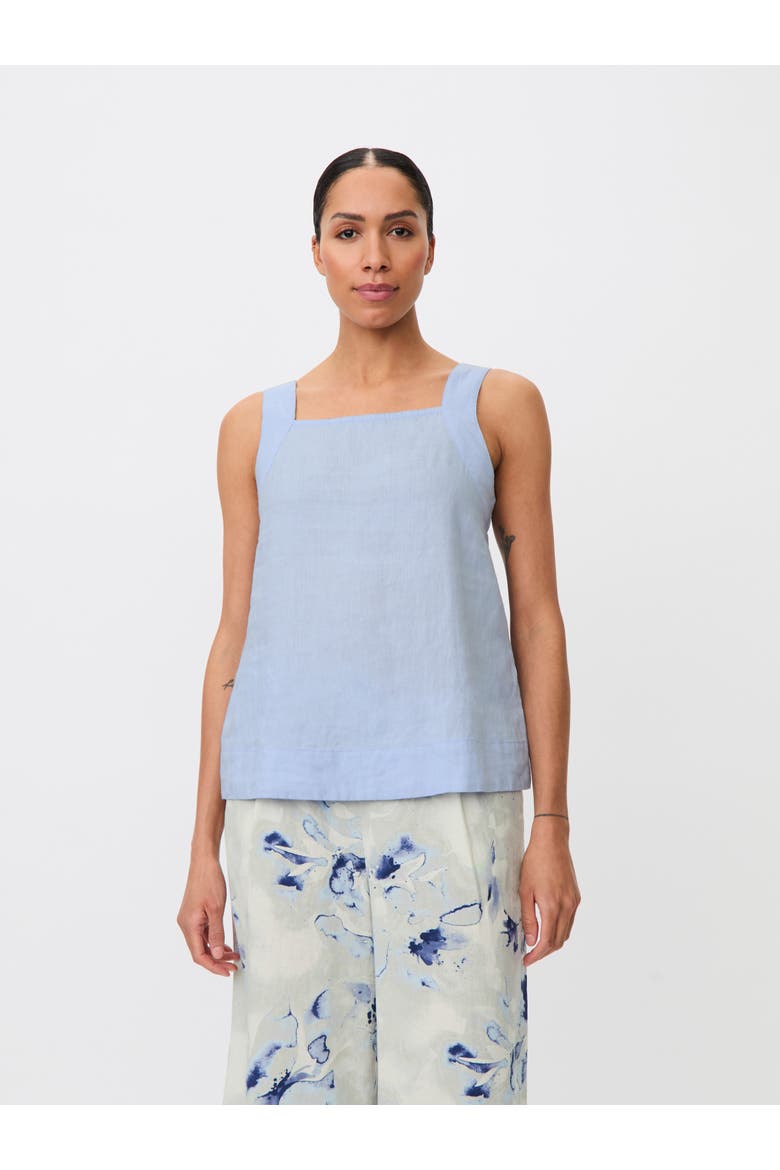 Madisa Linen Square Neck Top, Main, color, Skyway