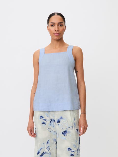Madisa Linen Square Neck Top