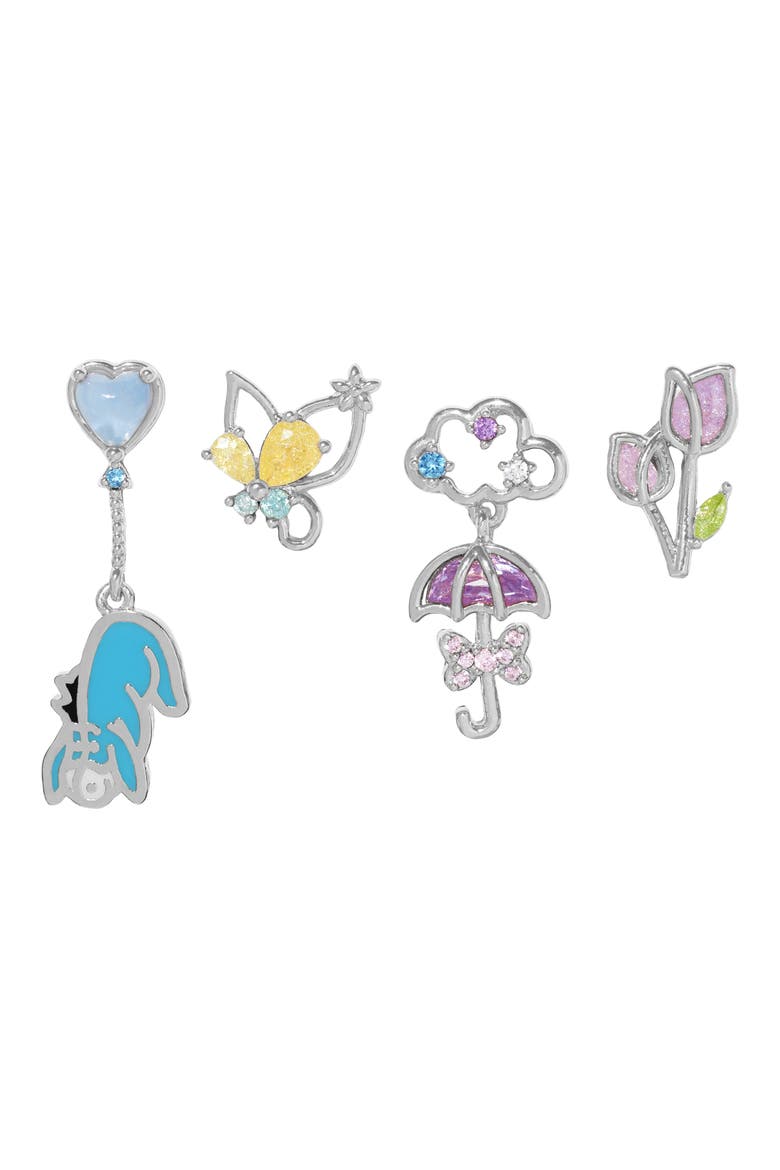 Disney Eeyore Set of 4 Stud Earrings, Main, color, SILVER