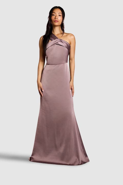 Asymmetric Neck Maxi Dress