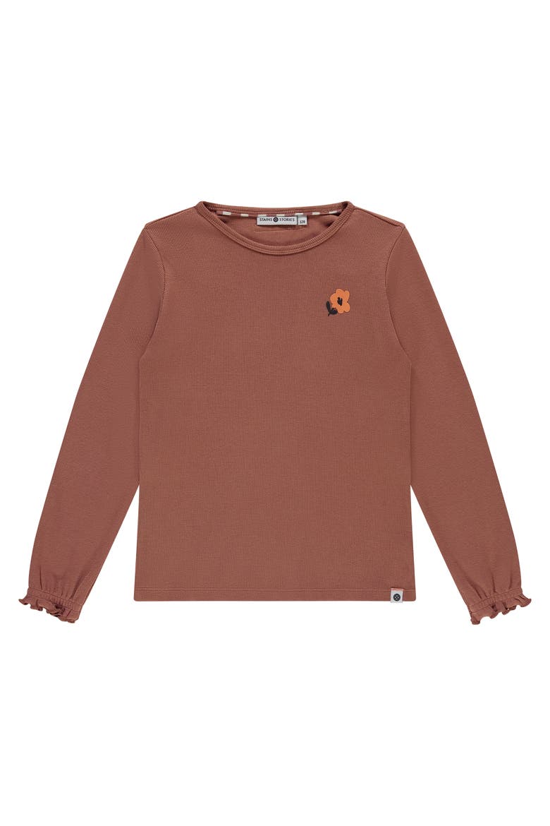 Ribbed Long Sleeve Top, Main, color, Canyon
