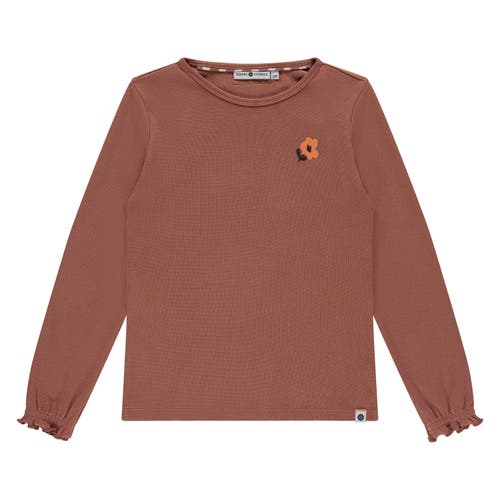 Stains And Stories By Babyface Kids'  Ribbed Long Sleeve Top In Brown