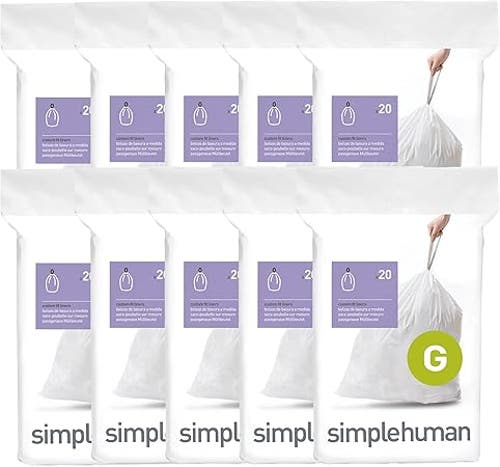Simplehuman Code G Custom Fit Liners With Quick Dispense Packs In White