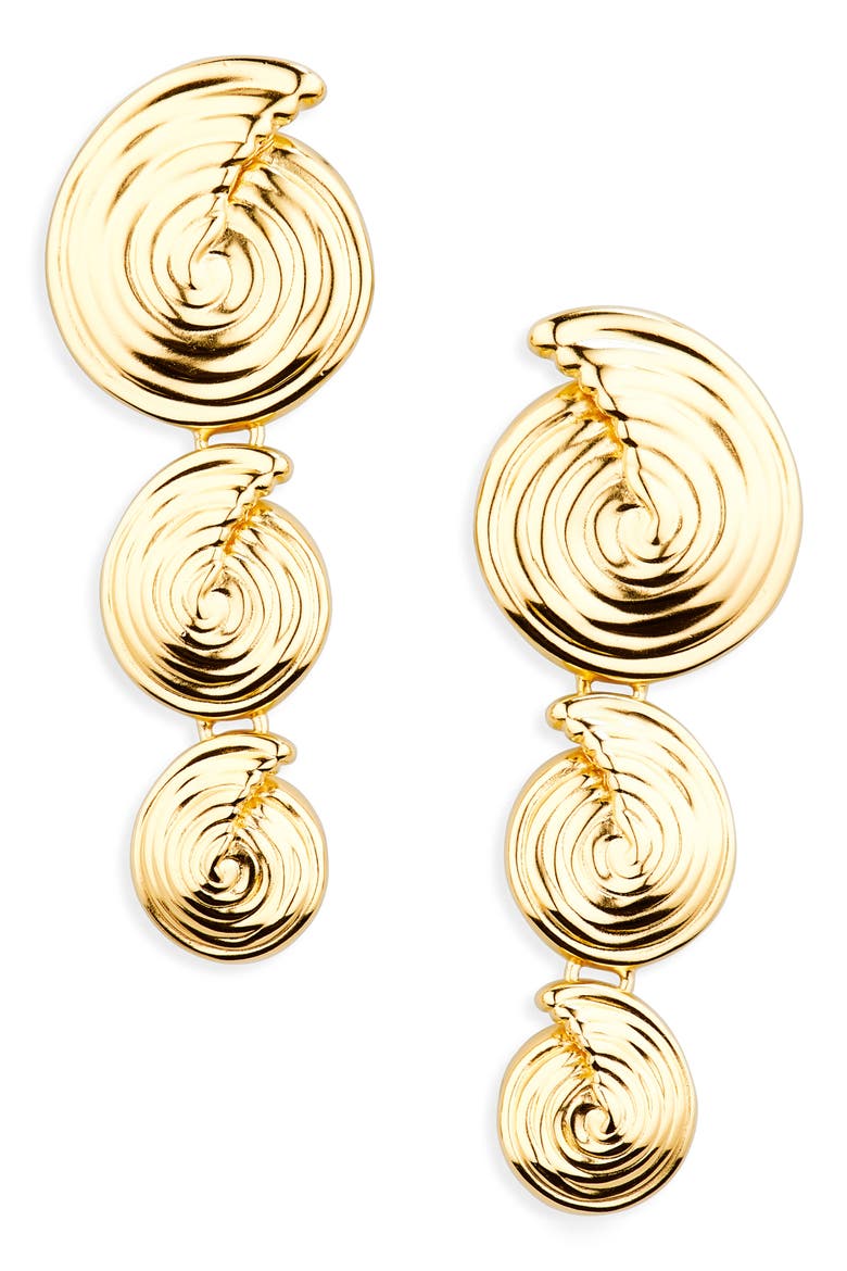 Spiral Statement Drop Earrings, Main, color, GOLD