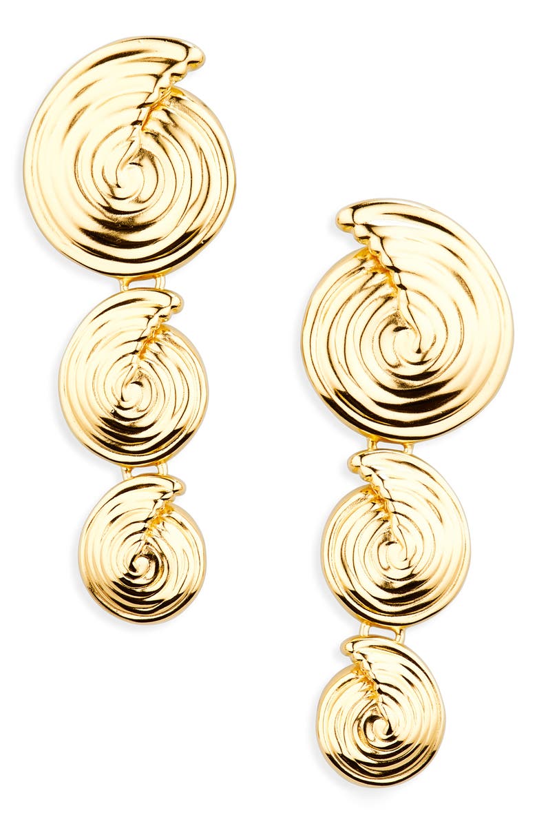 Missoma Spiral Statement Drop Earrings, Main, color, Gold