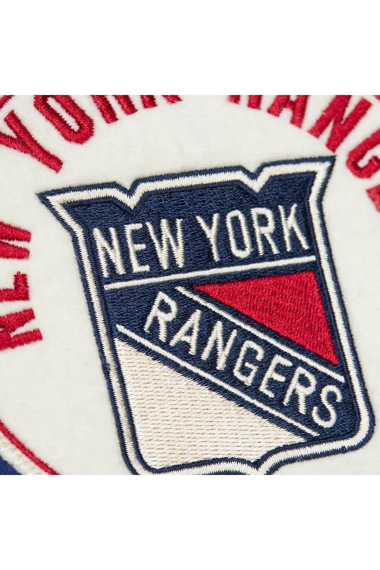 Men's Mitchell & Ness Blue New York Rangers Vintage Coaches Cotton Twill Full-Zip Jacket, Alternate, color, Blue