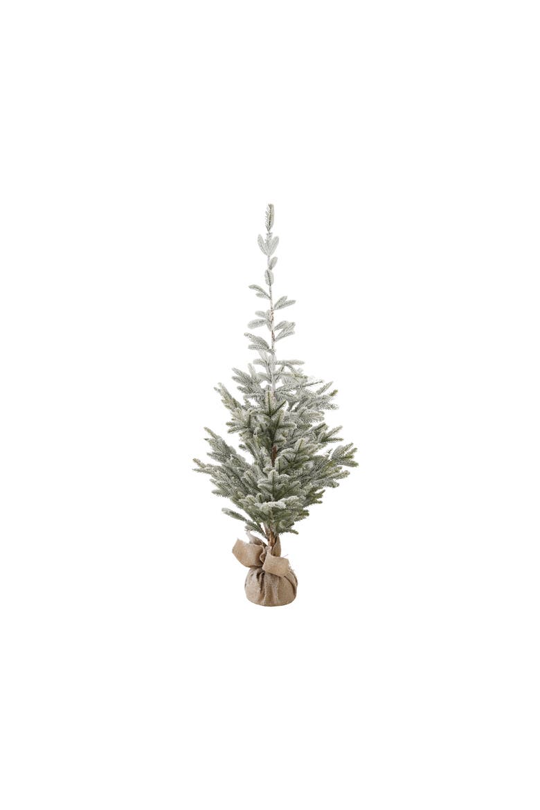 Snow-Tipped Faux Pine Tree in Burlap Sack, Main, color, Green and Natural