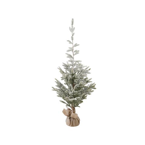 Snow-Tipped Faux Pine Tree in Burlap Sack