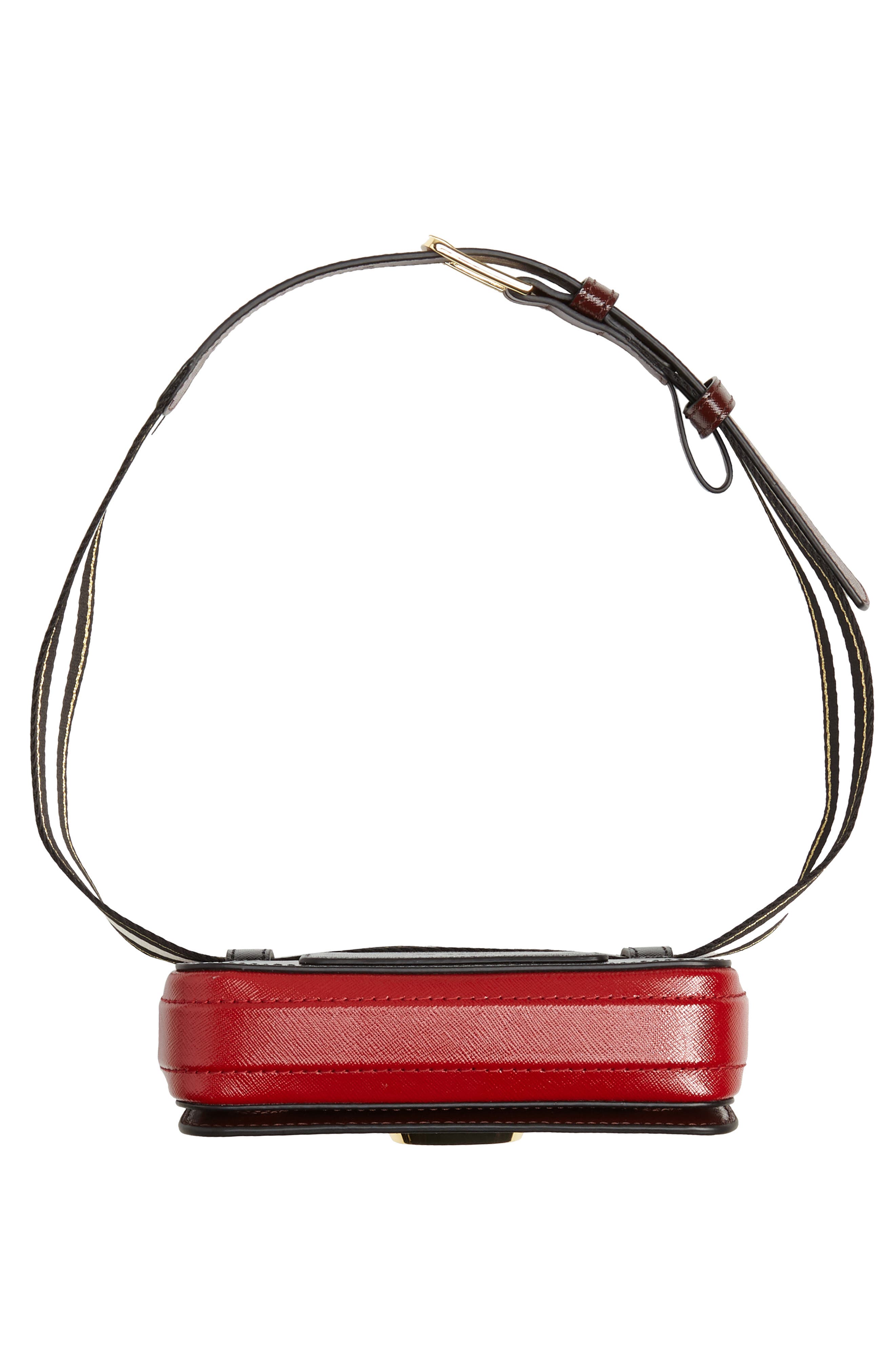 MARC JACOBS Hip Shot Convertible Crossbody Bag, Alternate, color, BLACK/ RED